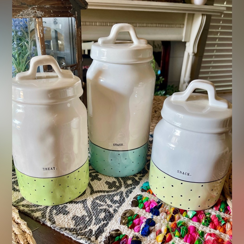 Rae Dunn Canister Polka Dot Artisan collection